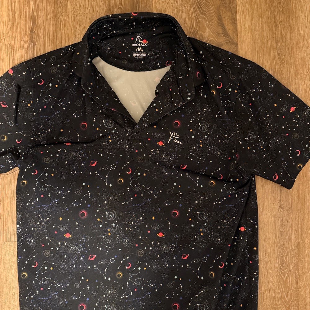 Rhoback Men’s black cosmic polo